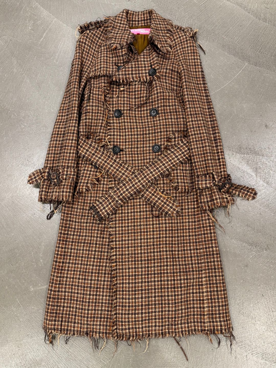 A/W2004 Junya Watanabe distressed tweed runway coat by JUNYA WATANABE in size M from COATS & JACKETS category