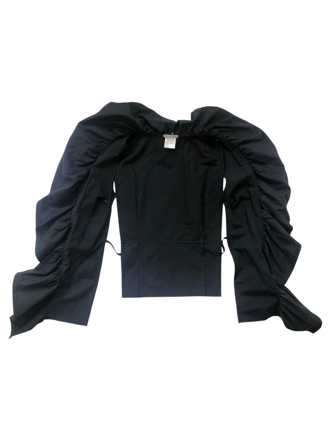 Marc Le Bihan asymmetrical ruffled black cotton vest by MARC LE BIHAN in size S from COATS & JACKETS category