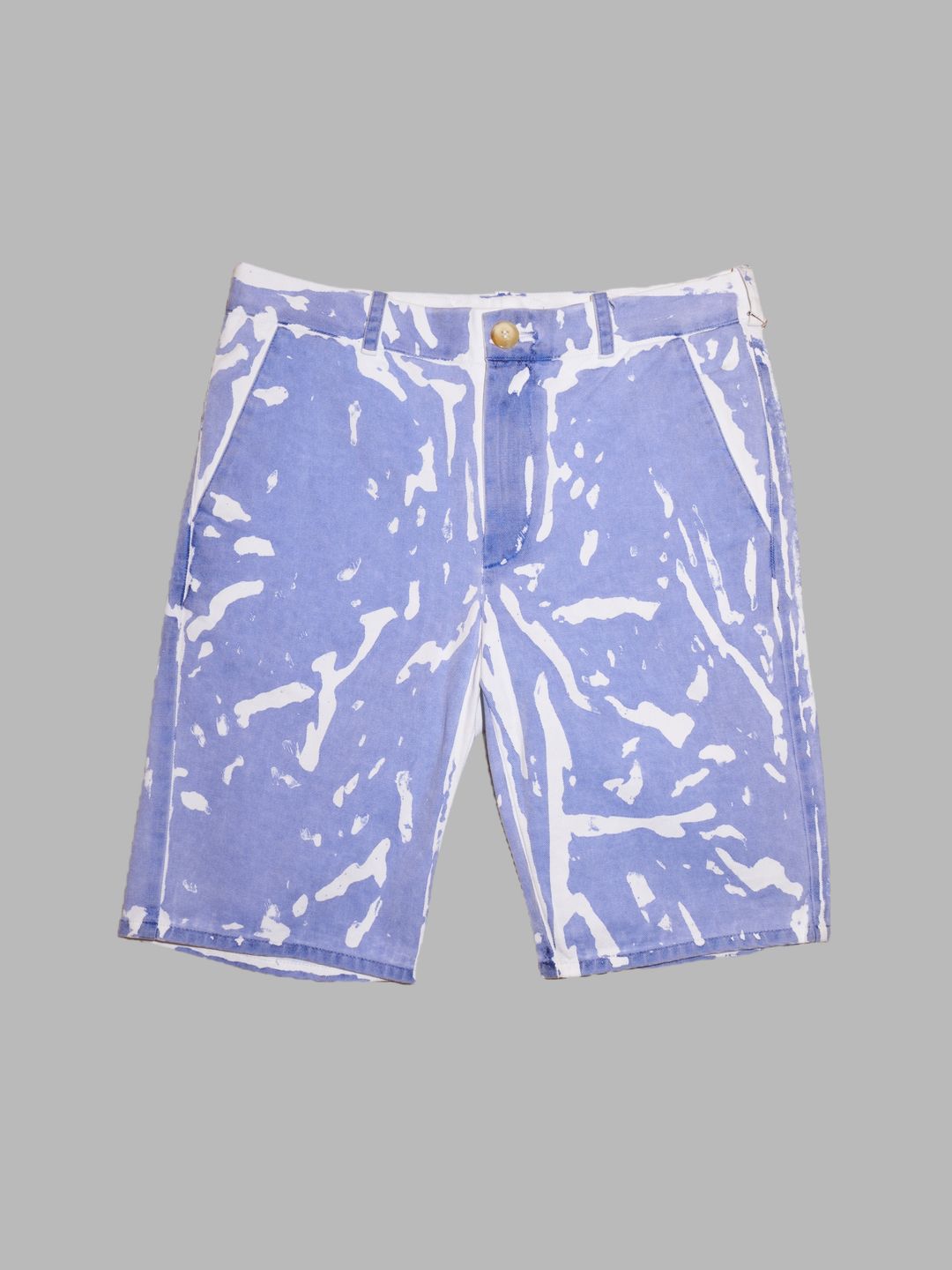 Eley Kishimoto blue cotton splotch print shorts by Eley Kishimoto in size W28 from TROUSERS category