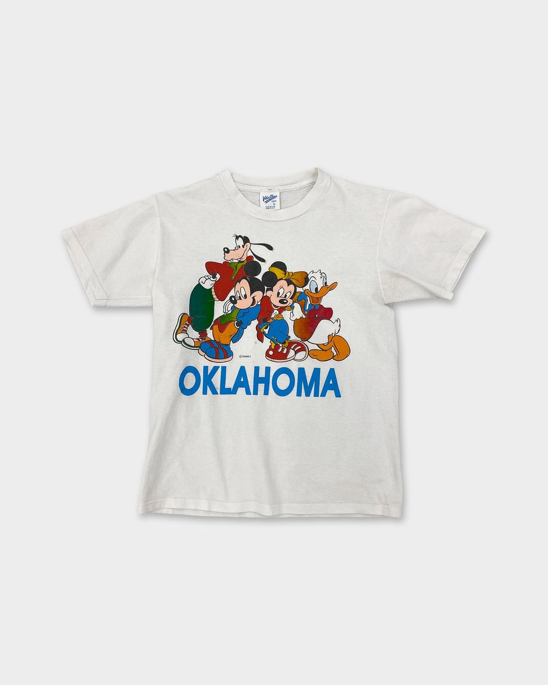 Vintage 2000s Oklahoma Disney Logo T-Shirt White by Vintage in size S from TOPS category