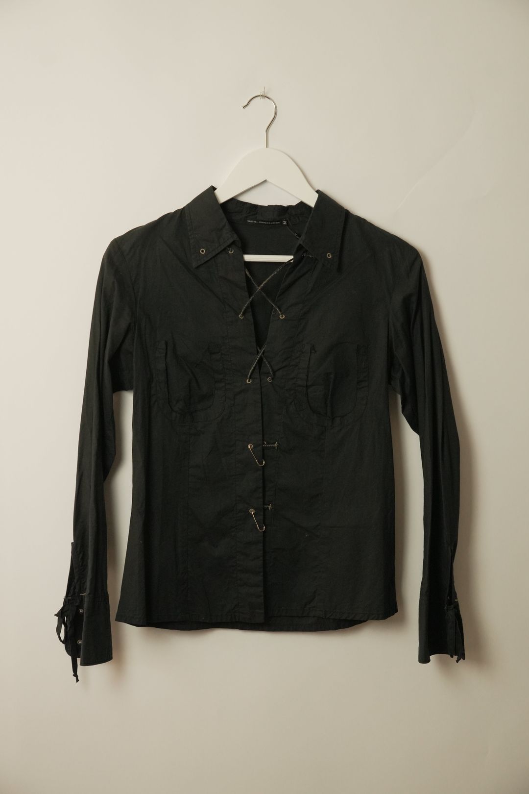 Marithe Francois Girbaud Safety Pin Lace-Up Shirt by MARITHE AND FRANCOIS GIRBAUD in size XS from SHIRTS category