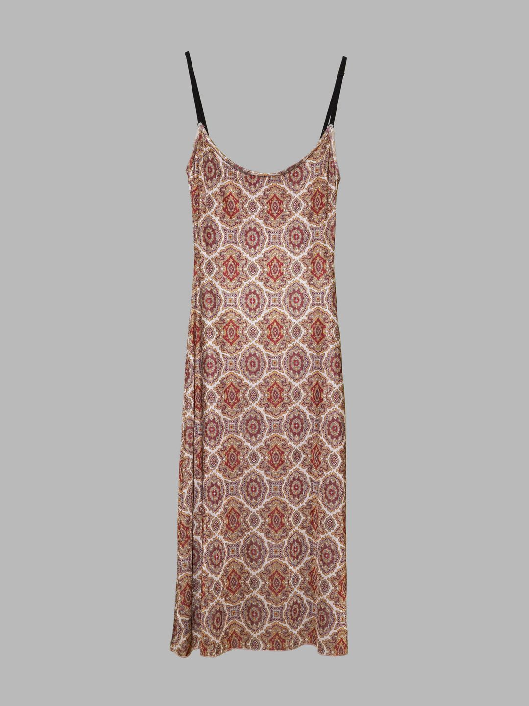 Jean Colonna 1990s stretch polyester paisley slip dress with adjustable straps by Jean Colonna in size M from DRESSES category