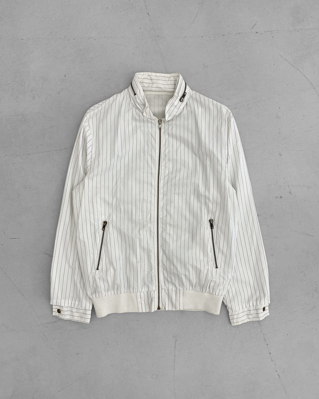 Vintage 1980s Striped Light Track Jacket White by Vintage in size M from COATS & JACKETS category