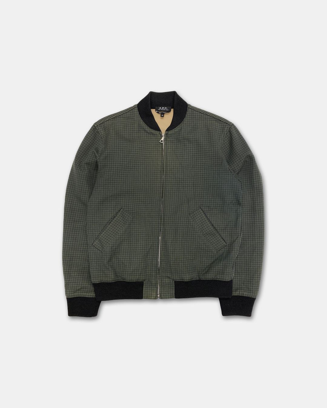A.P.C. SS2018 Checkered Bomber Jacket Black Green by A.P.C. in size ONE SIZE from Bomber Jackets category