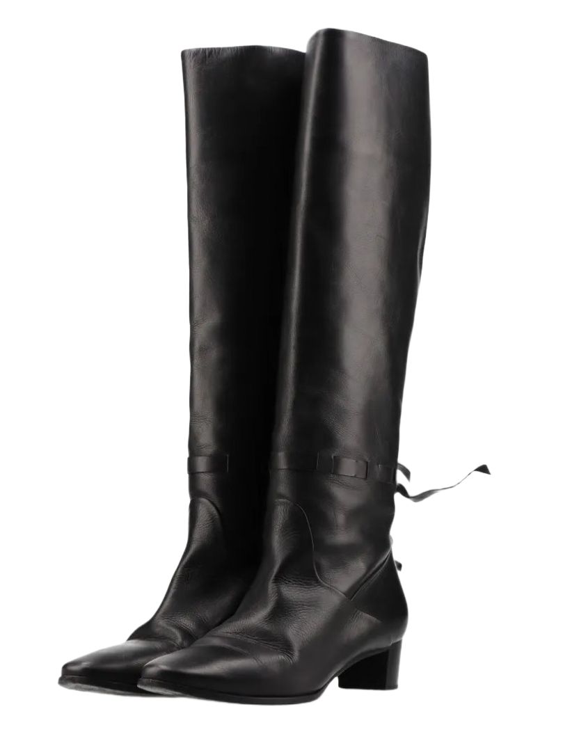 Hermes Leather Knee High Boots Sz 37.5 w box by HERMÈS in size EU 37 from SHOES category
