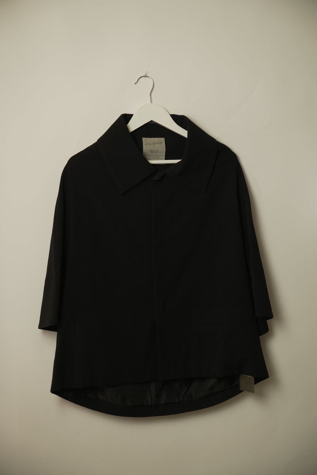 Yohji Yamamoto Button Down  3/4 Sleeve Cape by YOHJI YAMAMOTO in size M from COATS & JACKETS category