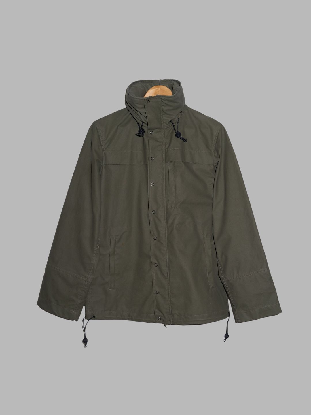 Christophe Lemaire khaki cotton canvas high neck hooded jacket - 1 S XS by Christophe Lemaire in size S from COATS & JACKETS category