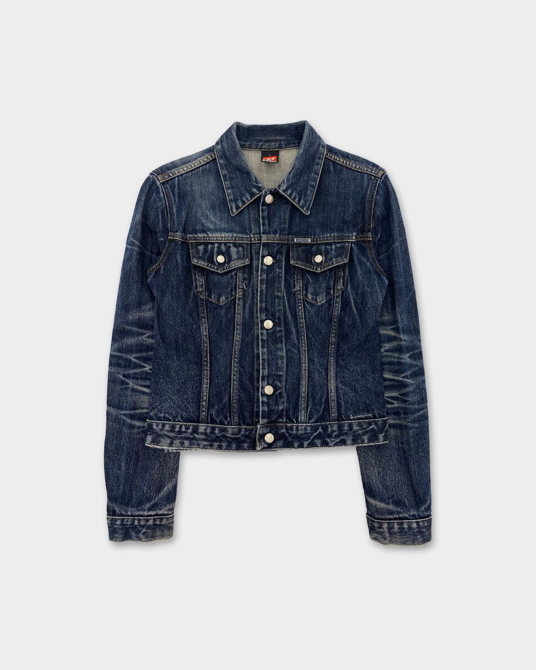 Diesel 2000s Faded Denim Jacket Blue by Diesel in size L from COATS & JACKETS category
