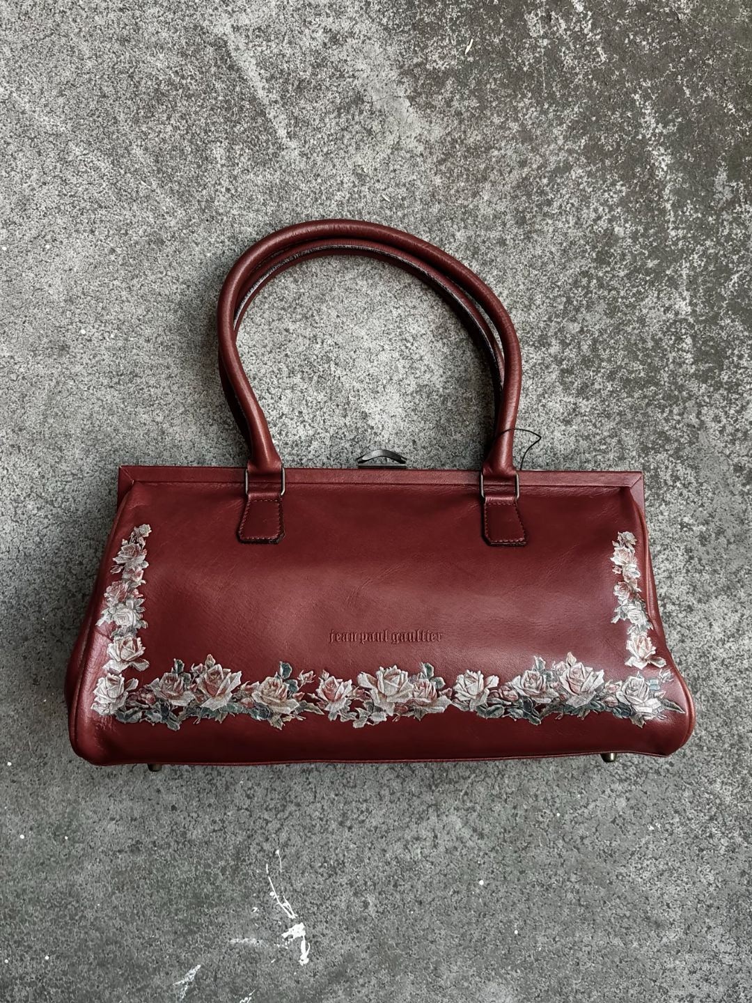 JEAN PAUL GAULTIER ROSE TOOLED LEATHER BAG by JEAN PAUL GAULTIER in size N/A from BAGS category