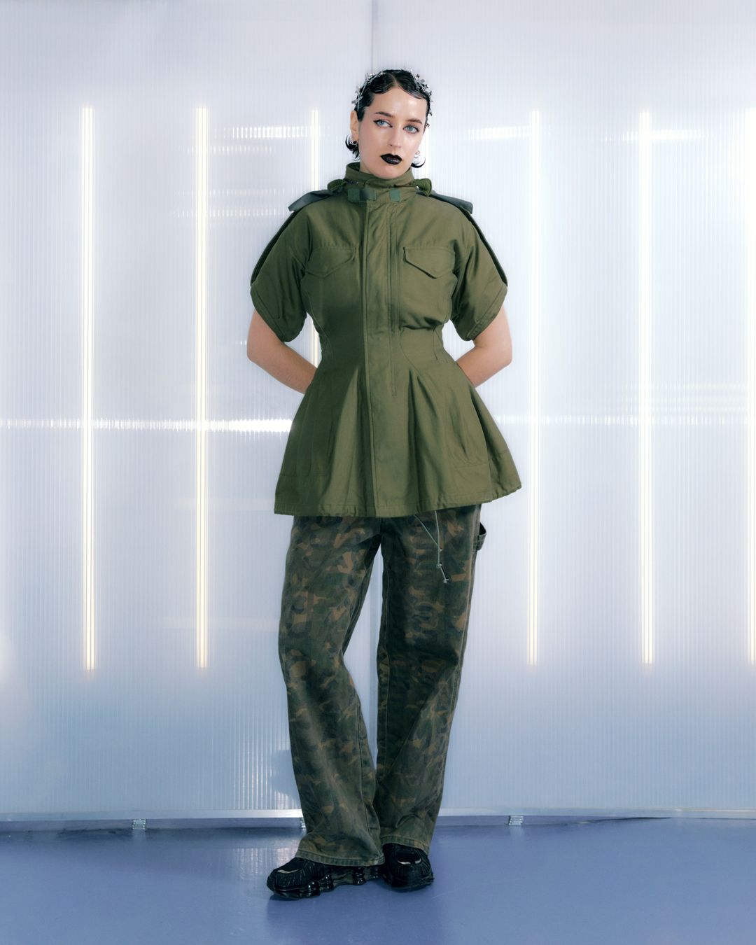 Khaki Zip Up Utility Short Sleeve Jacket Fall 2010 by JUNYA WATANABE COMME DES GARÇONS in size ONE SIZE from COATS & JACKETS category