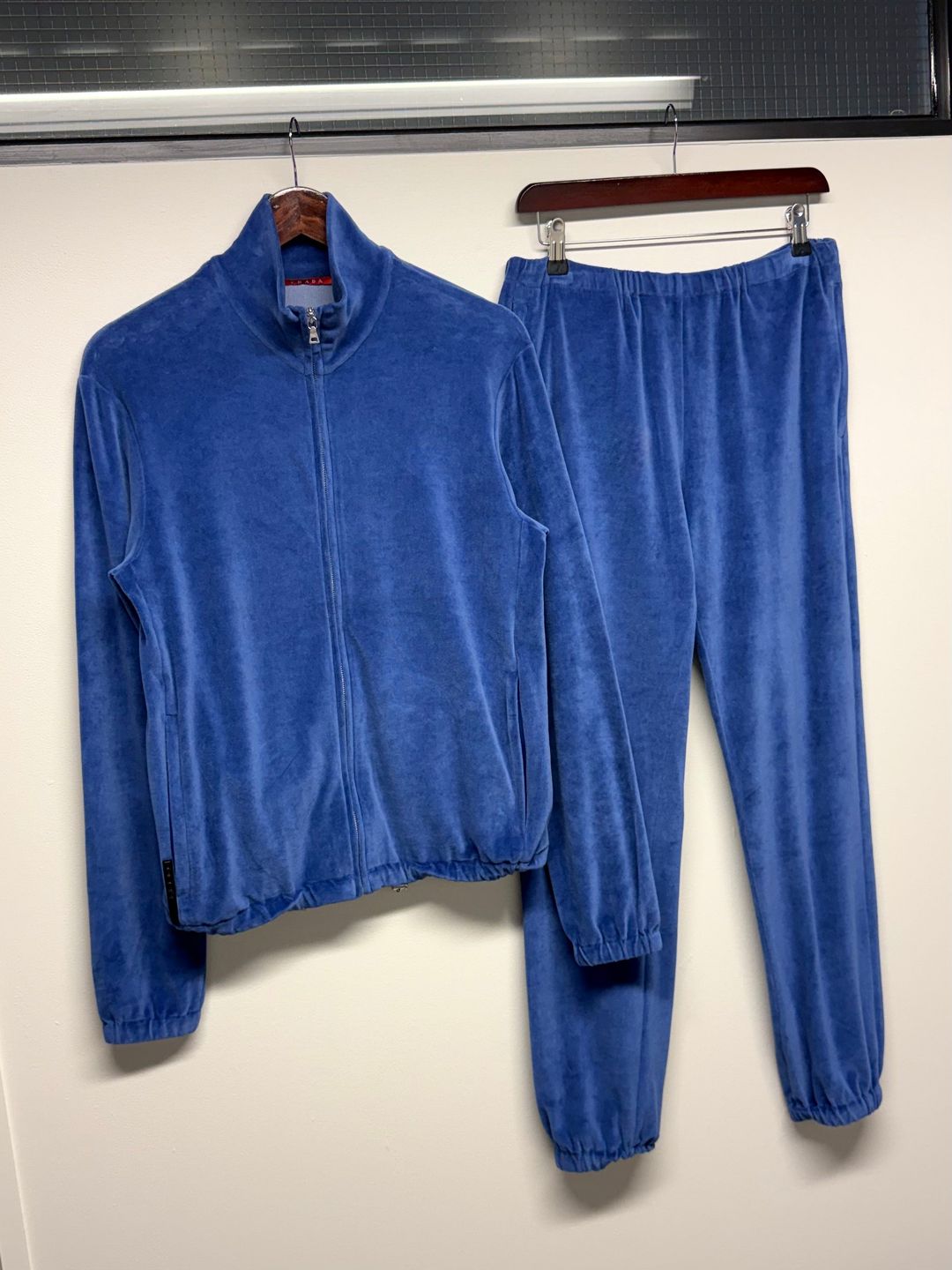 2009 Prada Linea Rossa Velour Tracksuit by PRADA in size W30 from SUITS category