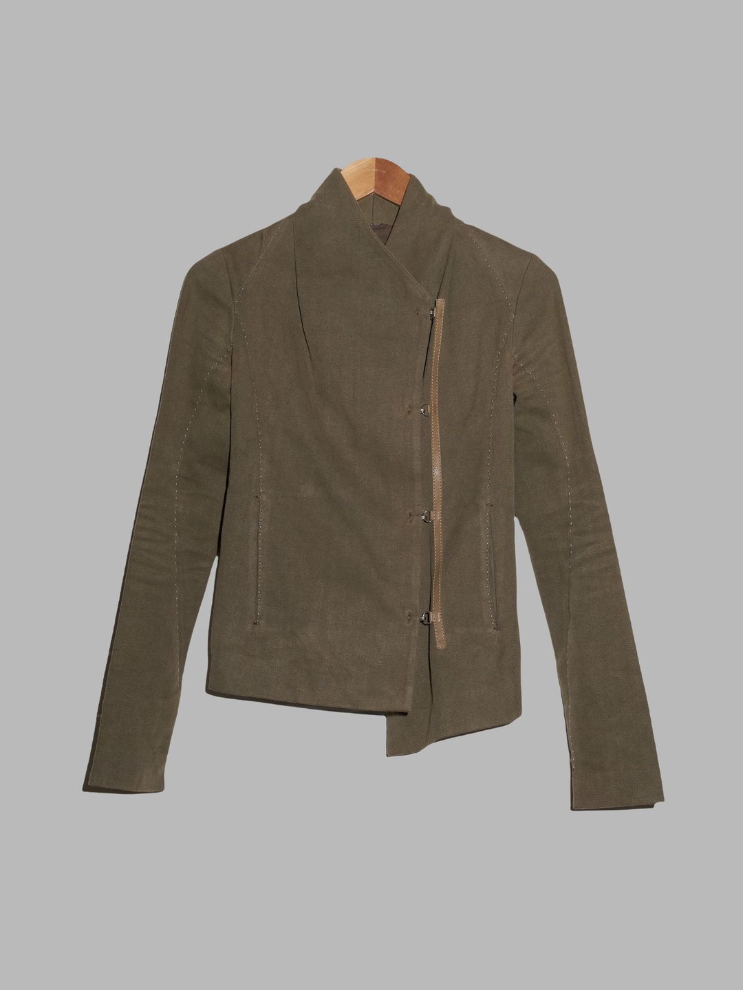 Yohan Serfaty SS2009 khaki cotton acetate hook closure jacket - womens 34 6 by Yohan Serfaty in size FR 34 from COATS & JACKETS category