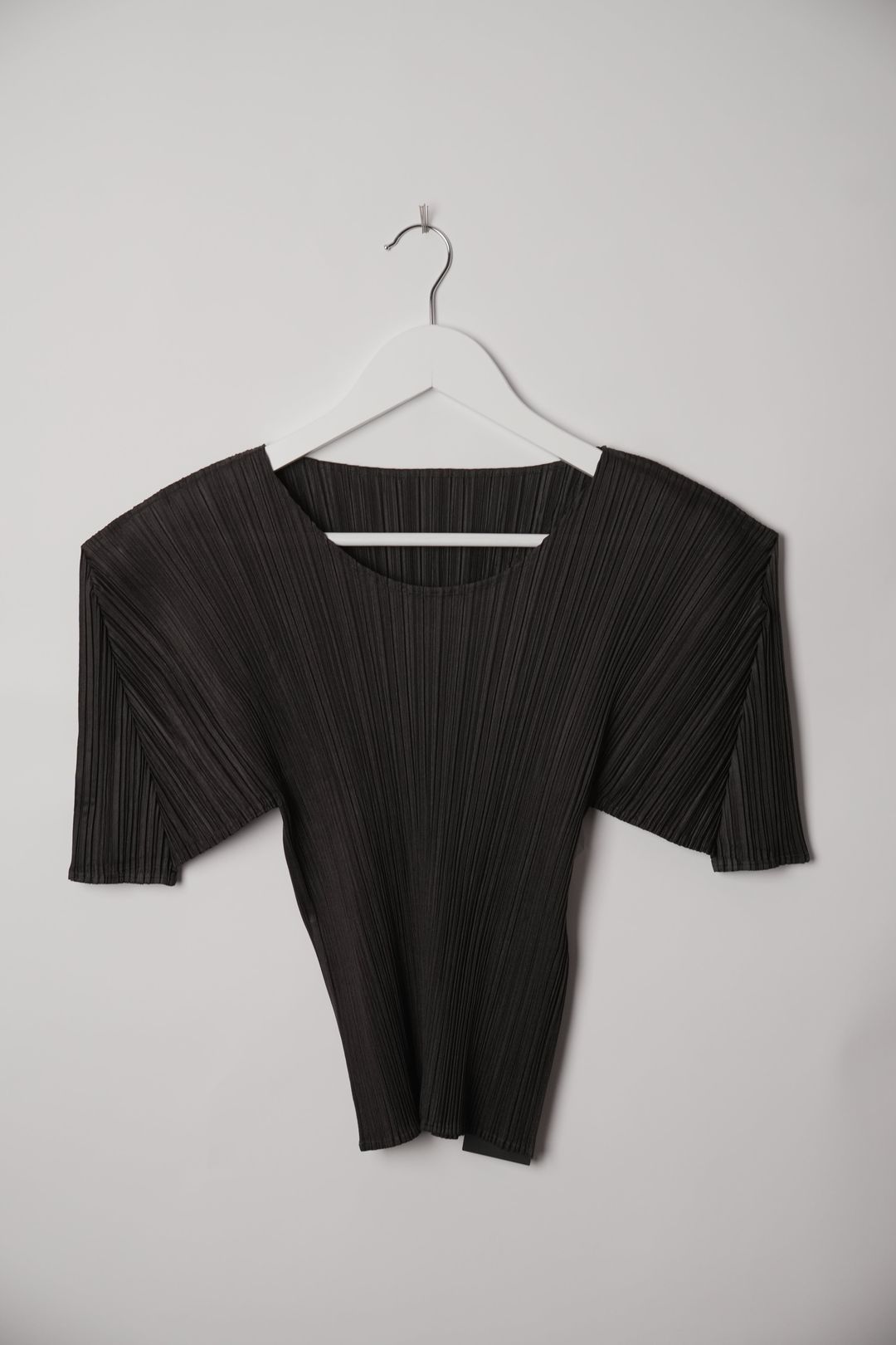Issey Miyake Pleats Please Black Short Sleeve Top by ISSEY MIYAKE in size S from TOPS category