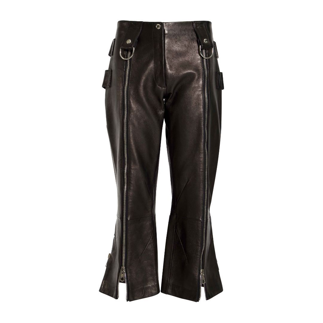 DOLCE & GABBANA SS 2000 LEATHER CAPRI by DOLCE & GABBANA in size IT 42 from TROUSERS category