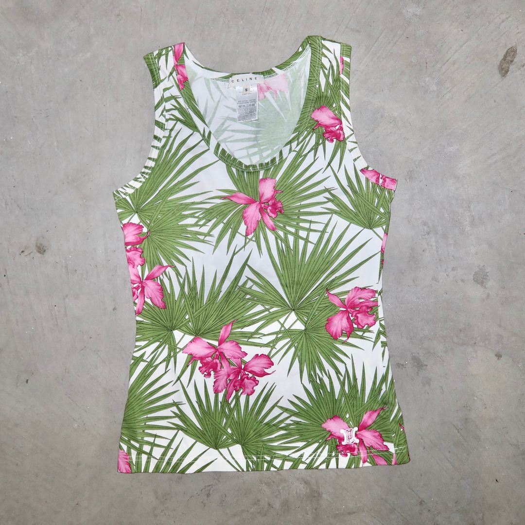 Celine SS2004 Floral Print Tank by CELINE in size S from TOPS category