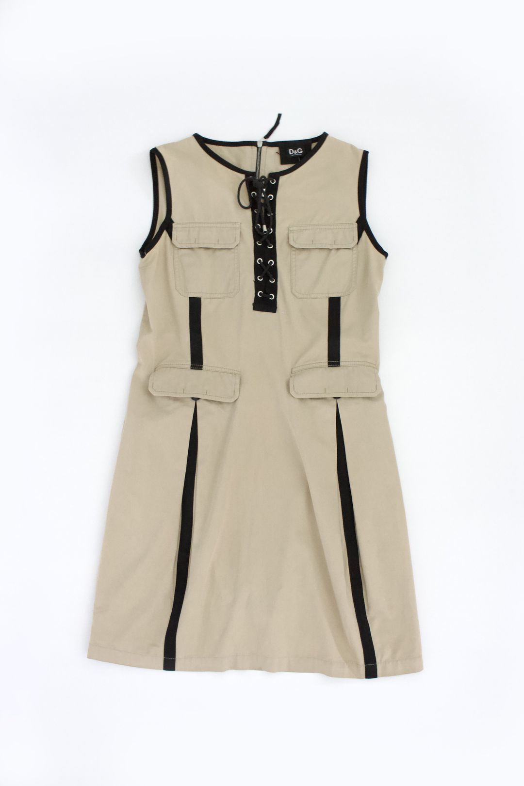 Dolce & Gabbana cream dress with lace-up detailing by DOLCE & GABBANA in size L from DRESSES category