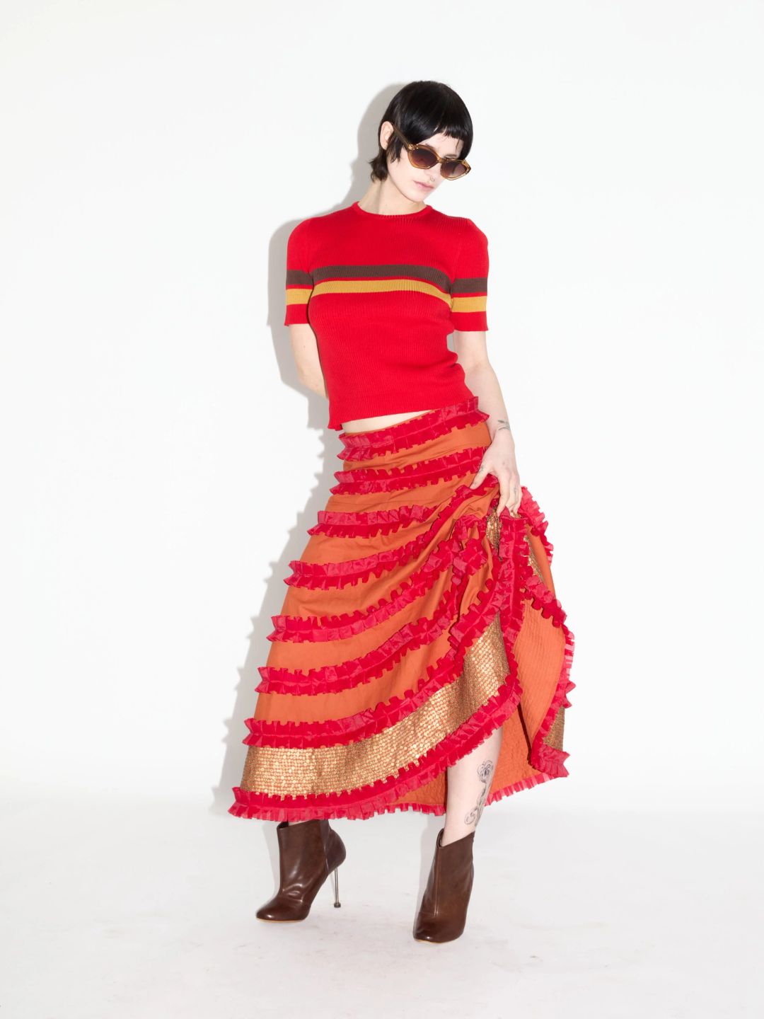 vintage embroidered skirt by Gauri in size FR 36 from SKIRTS category