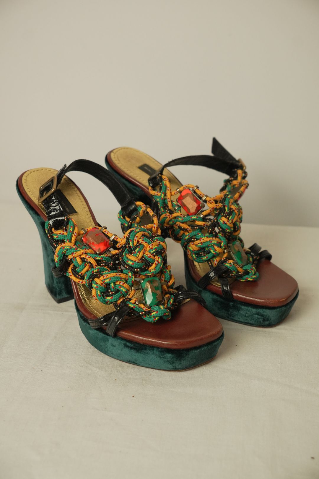 Marc Jacobs Rope Platform Velvet Heels Sz 37 by MARC JACOBS in size EU 37 from SHOES category