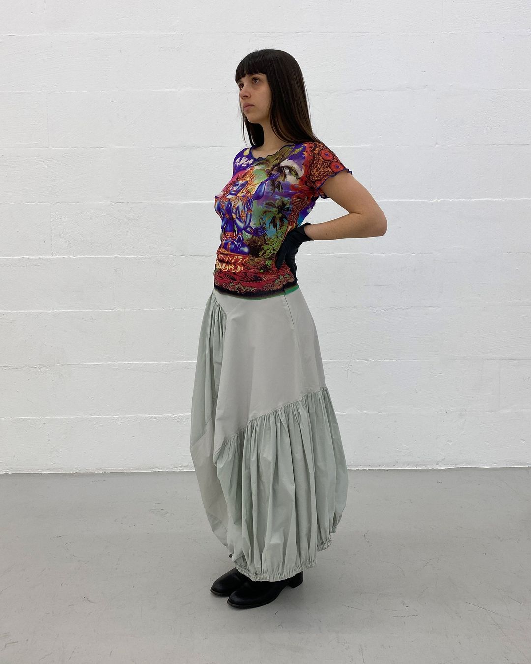 Jean Paul Gaultier Maille SS1997 Shiva Hindu God Mesh Top Multicolor by JEAN PAUL GAULTIER in size L from TOPS category