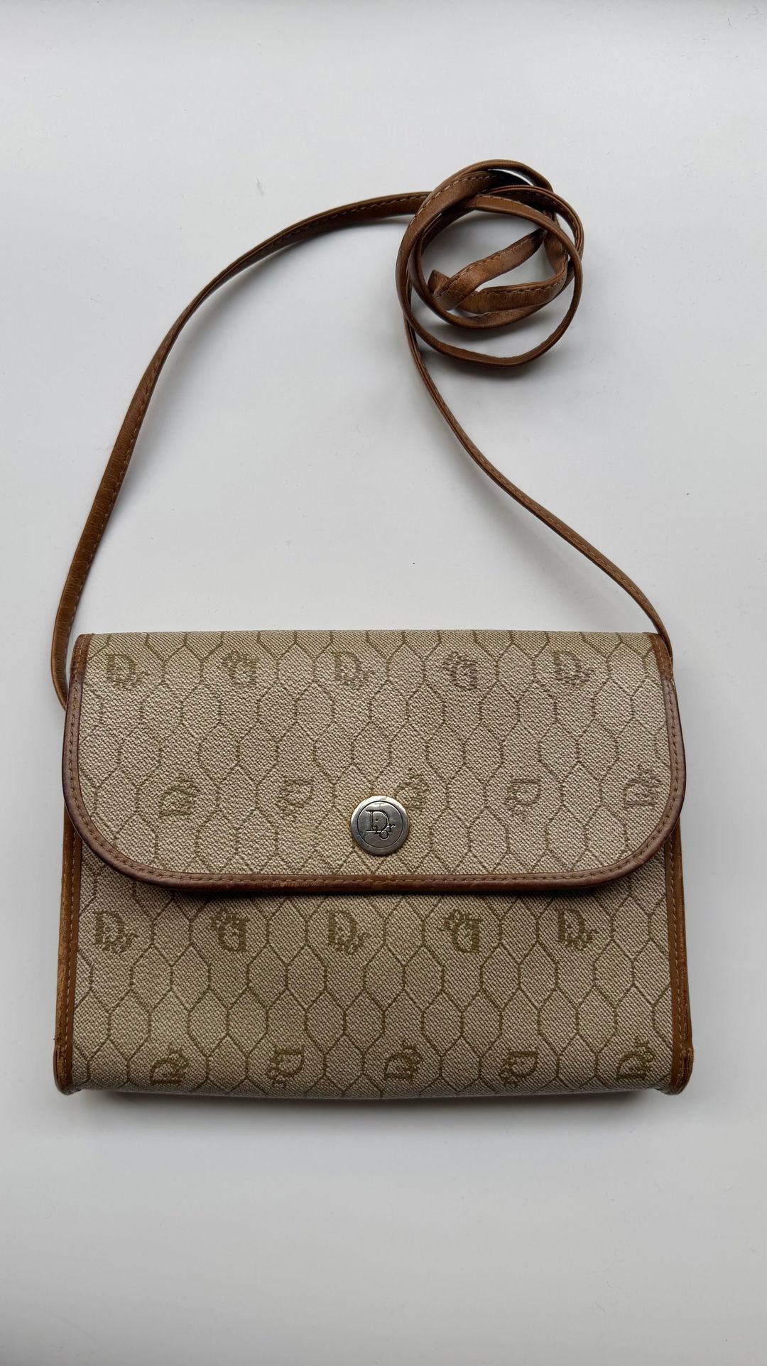 Dior vintage honeycomb coated canvas cross-body bag by Christian Dior in size ONE SIZE from BAGS category