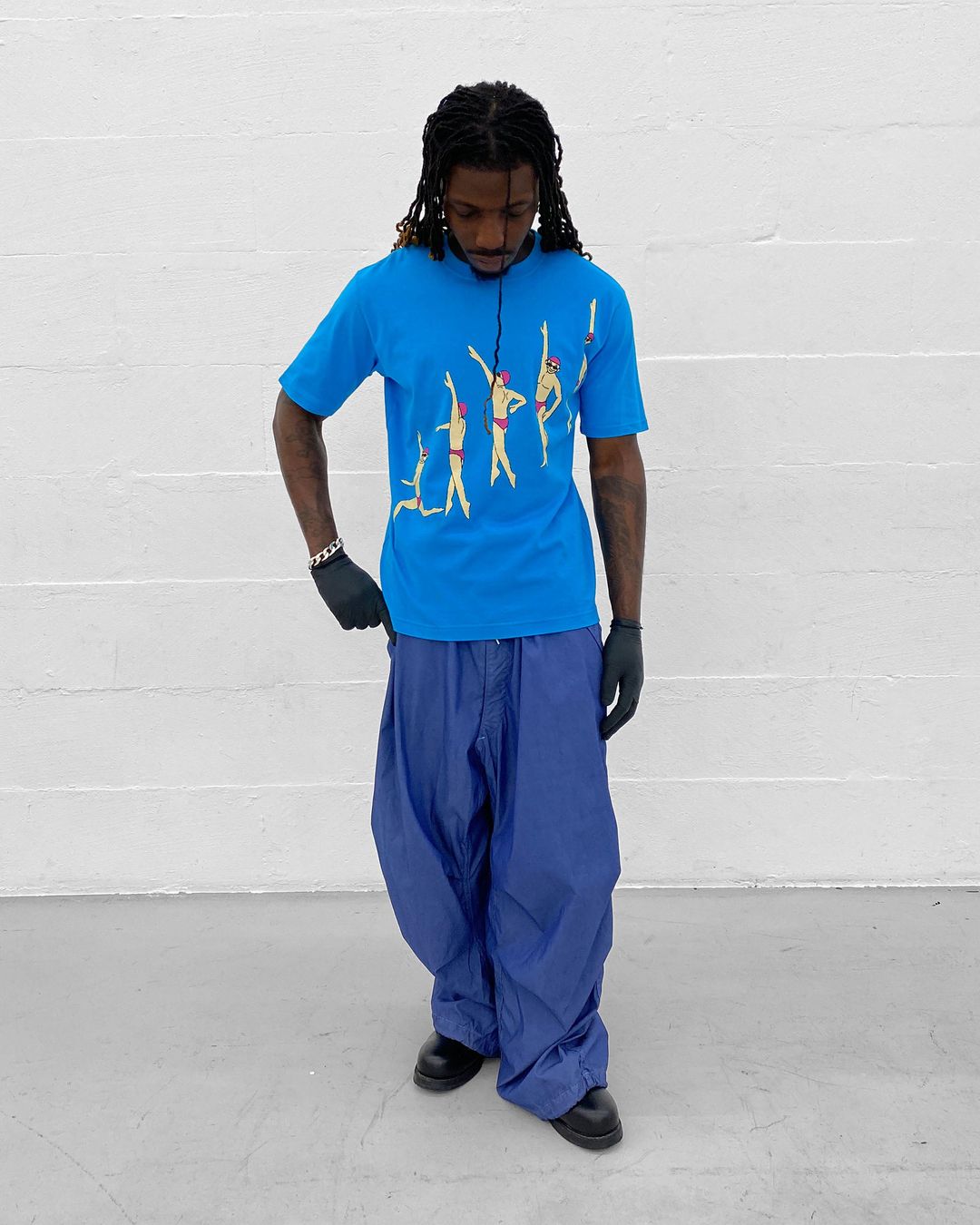 Issey Miyake AW1995 Swimmer T-Shirt Cyan by ISSEY MIYAKE in size L from TOPS category