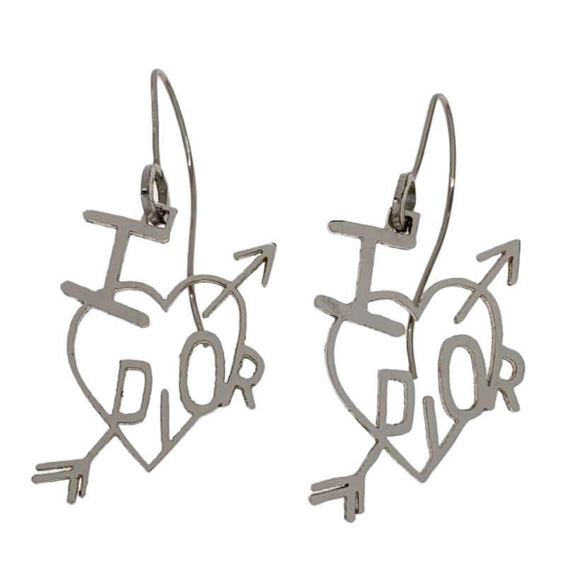 Christian Dior I Heart Dior Drop Down Silver Earrings by DIOR in size ONE SIZE from JEWELLERY & WATCHES category