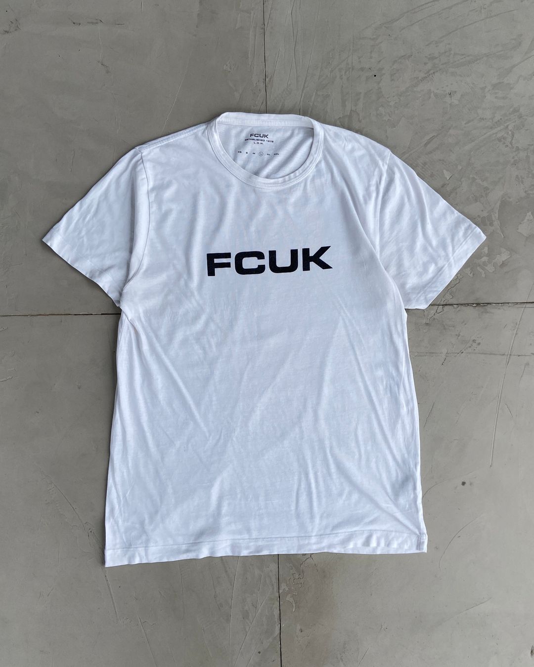 FCUK 2000'S WHITE TEE - L by FCUK in size L from TOPS category