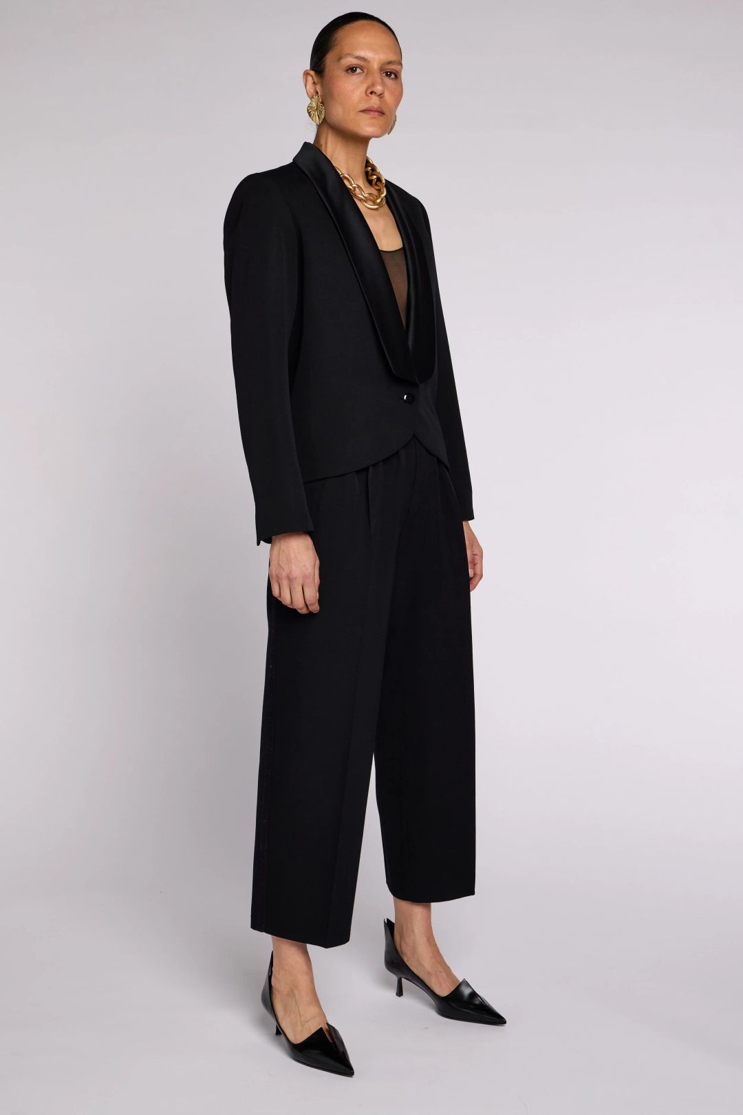 Saint Laurent Rive Gauche S/S 1984 Square Lapel Le Smoking Suit by YVES SAINT LAURENT in size FR 36 from SUITS category