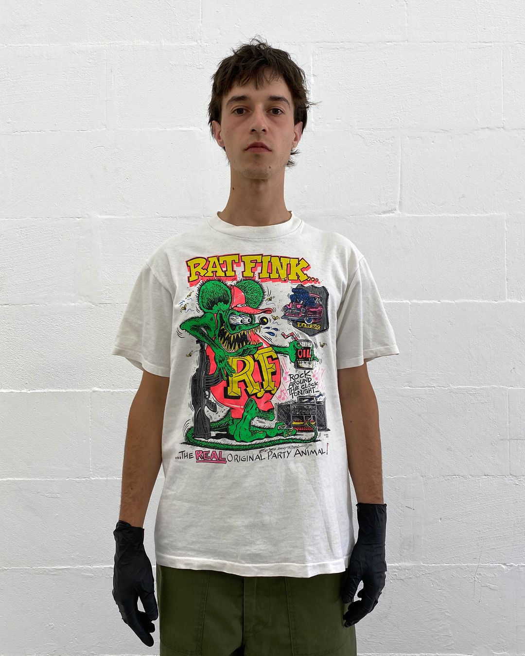 Vintage 1990 Rat Fink Ed Roth Single Stitch T-Shirt White by Vintage in size M from TOPS category