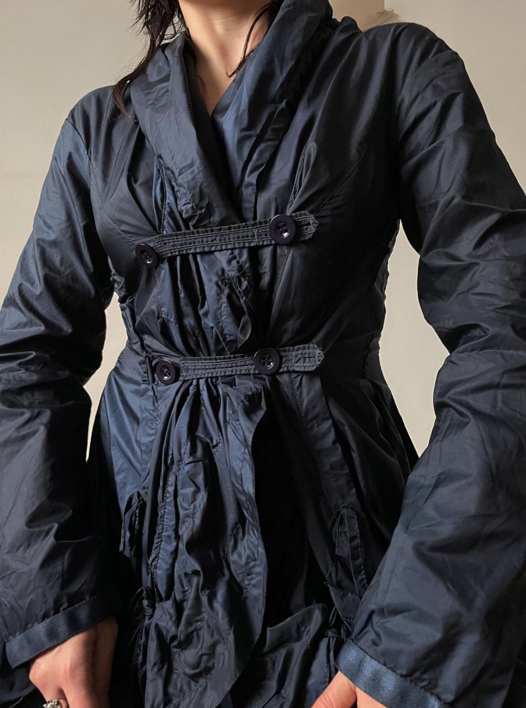 Marithé + François Girbaud navy parachute coat by MARITHE AND FRANCOIS GIRBAUD in size S from COATS & JACKETS category