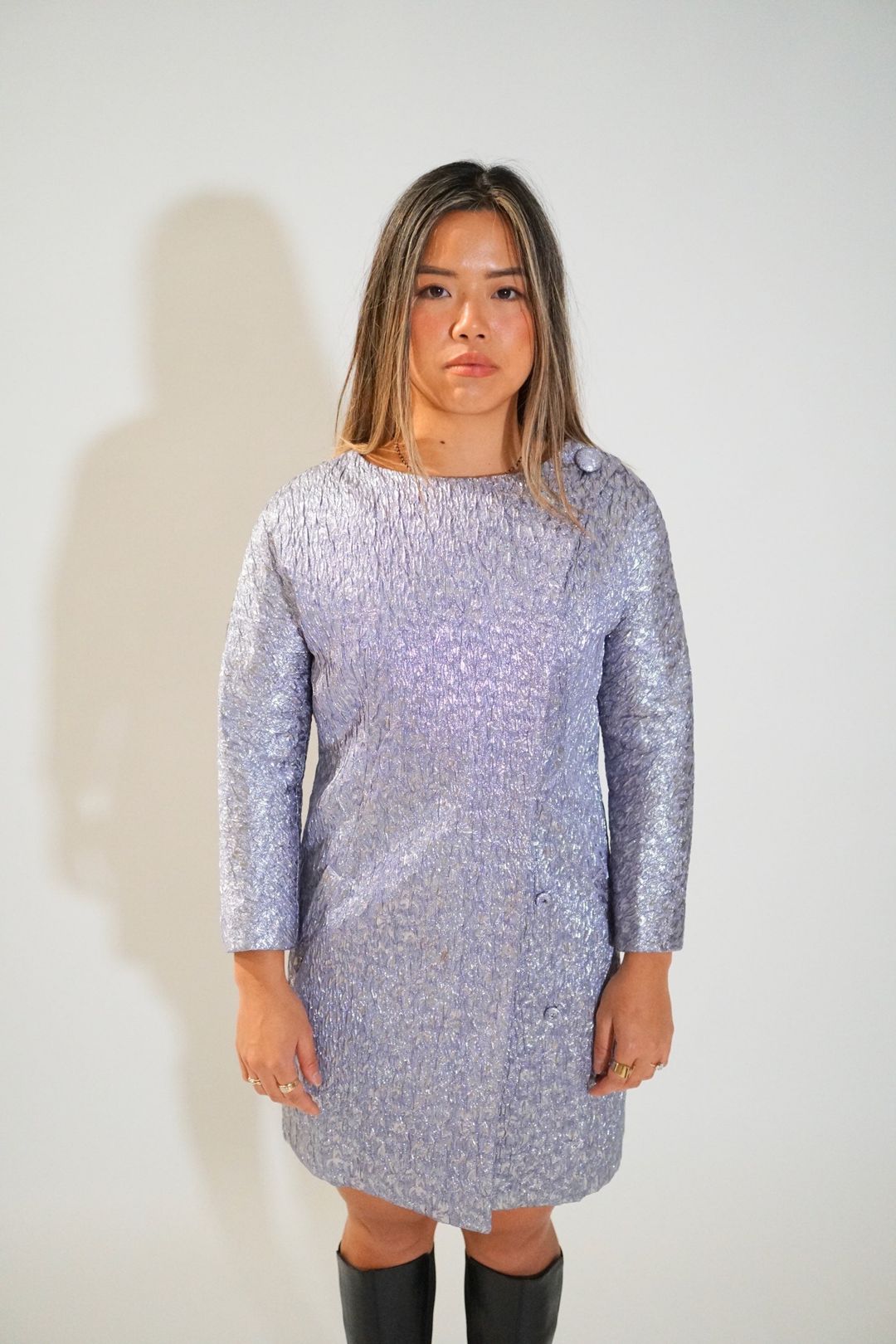 Balenciaga Metallic Button Dress Coat by BALENCIAGA in size S from COATS & JACKETS category