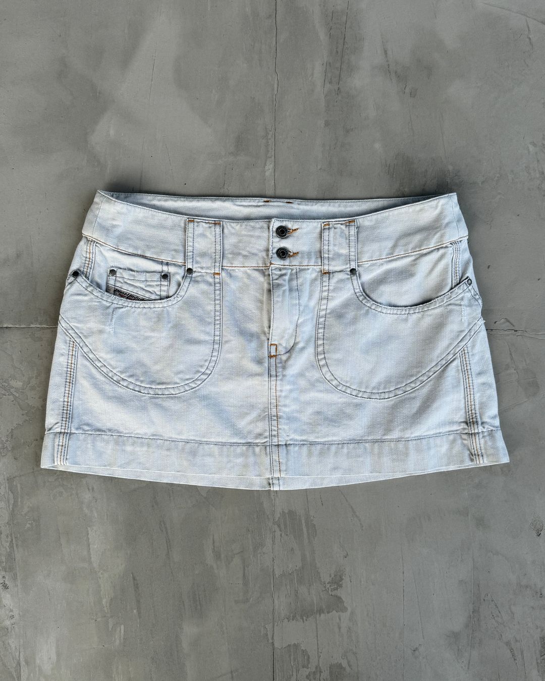 DIESEL 2000'S BLEACHED DENIM MINI SKIRT - M by DIESEL in size W29 from SKIRTS category