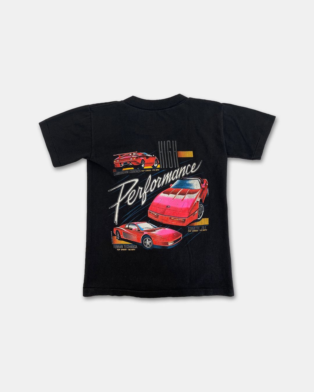 Vintage 1990s High Performance Car Graphic Single Stitch T-Shirt Black by Vintage in size XXS from TOPS category