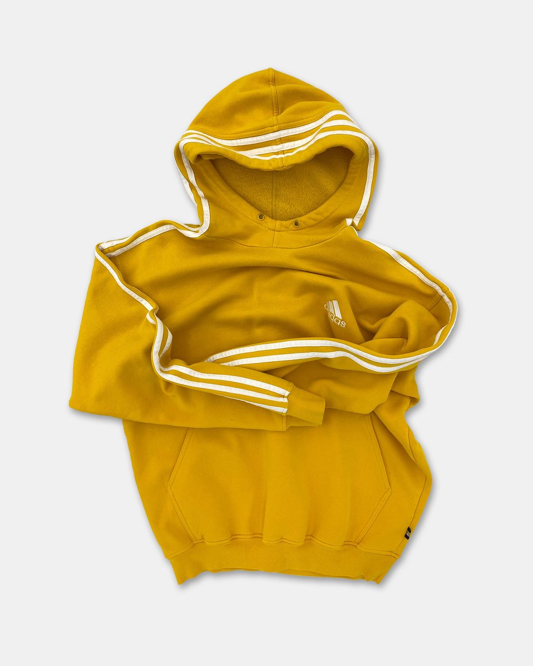 Adidas 2000s Consistent Striped Hoodie Yellow by ADIDAS in size M from KNITWEAR category
