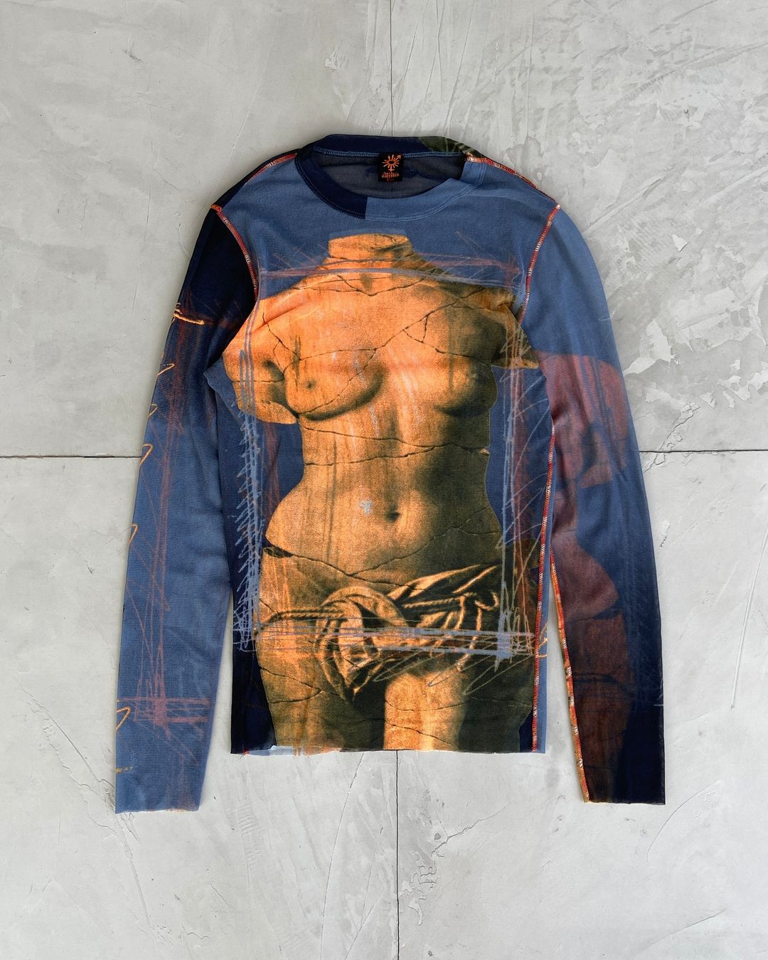 JEAN PAUL GAULTIER SS1999 SOLEIL VENUS DE MILO MESH TOP - M by JEAN PAUL GAULTIER in size M from TOPS category