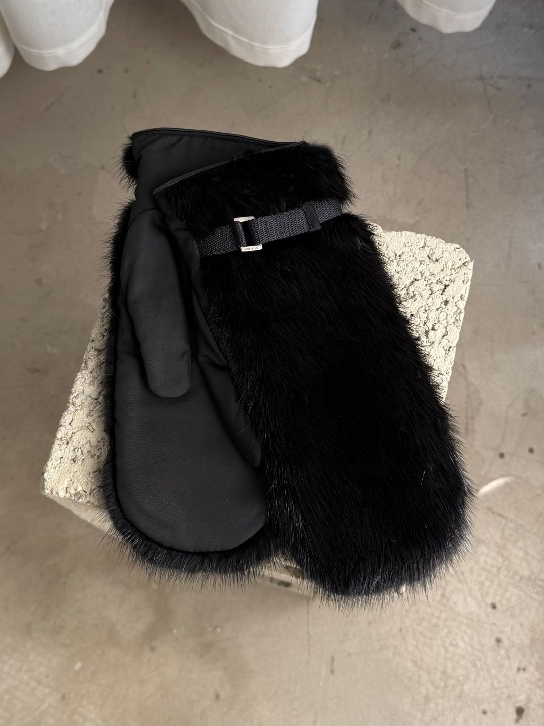 Prada Mink Mittens by PRADA in size ONE SIZE from ACCESSORIES category