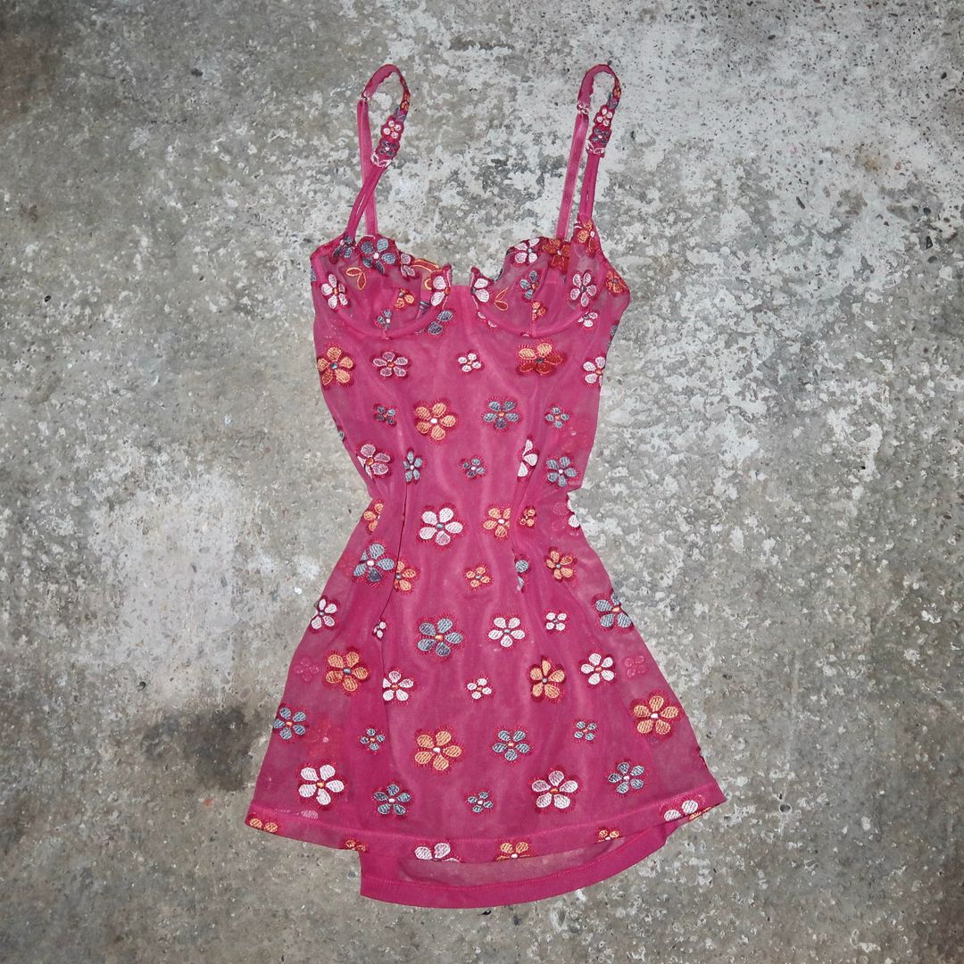 La Perla Pink Floral Slip Dress by La Perla in size XS from DRESSES category