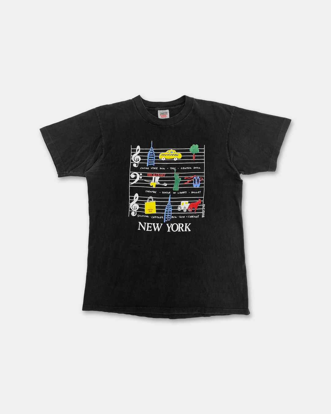 Vintage 1980s New York Tourist Single Stitch T-Shirt Black by Vintage in size XL from TOPS category