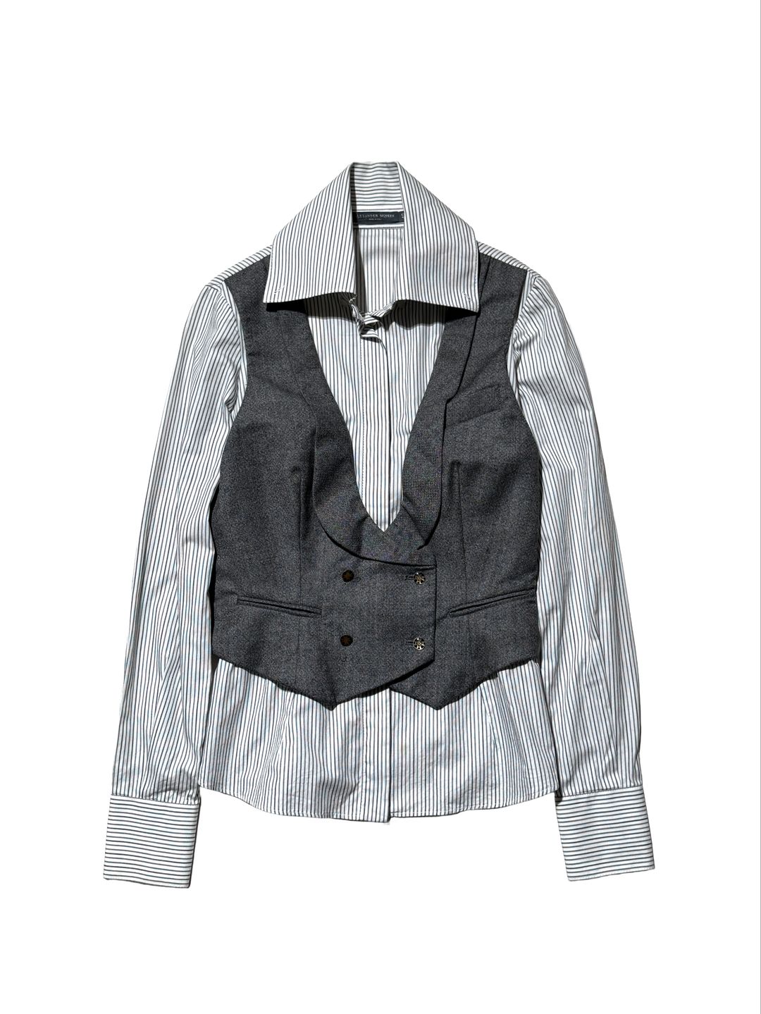 Alexander McQueen Pre-Fall 2009 High Collar Waistcoat Button Up by ALEXANDER MCQUEEN in size XS from TOPS category