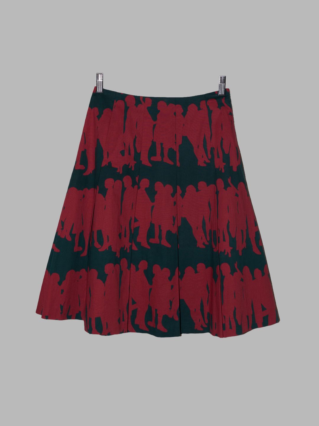 Jocomomola de Sybilla red pleated skirt with print of dancing silhouettes - 40 by Other in size FR 40 from SKIRTS category
