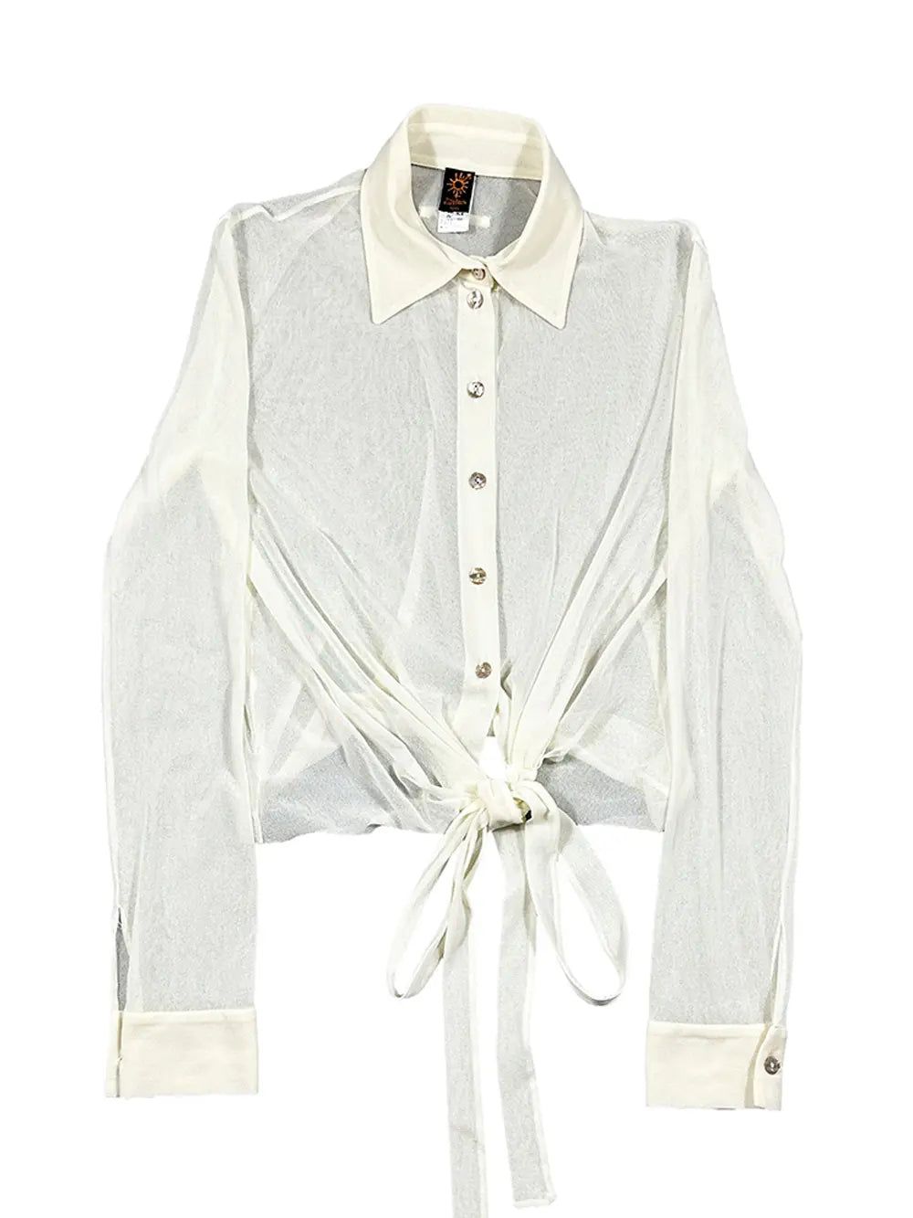 Sheer Tie-Front Shirt by JEAN PAUL GAULTIER in size M from SHIRTS category
