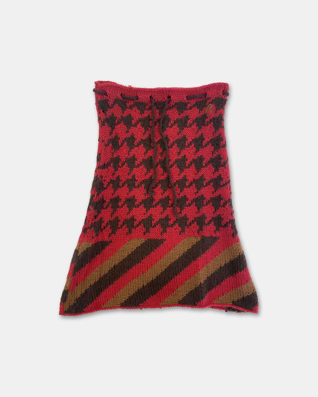 Replay 2000s Wool Rough Knit Skirt Red Brown by Replay in size ONE SIZE from SKIRTS category