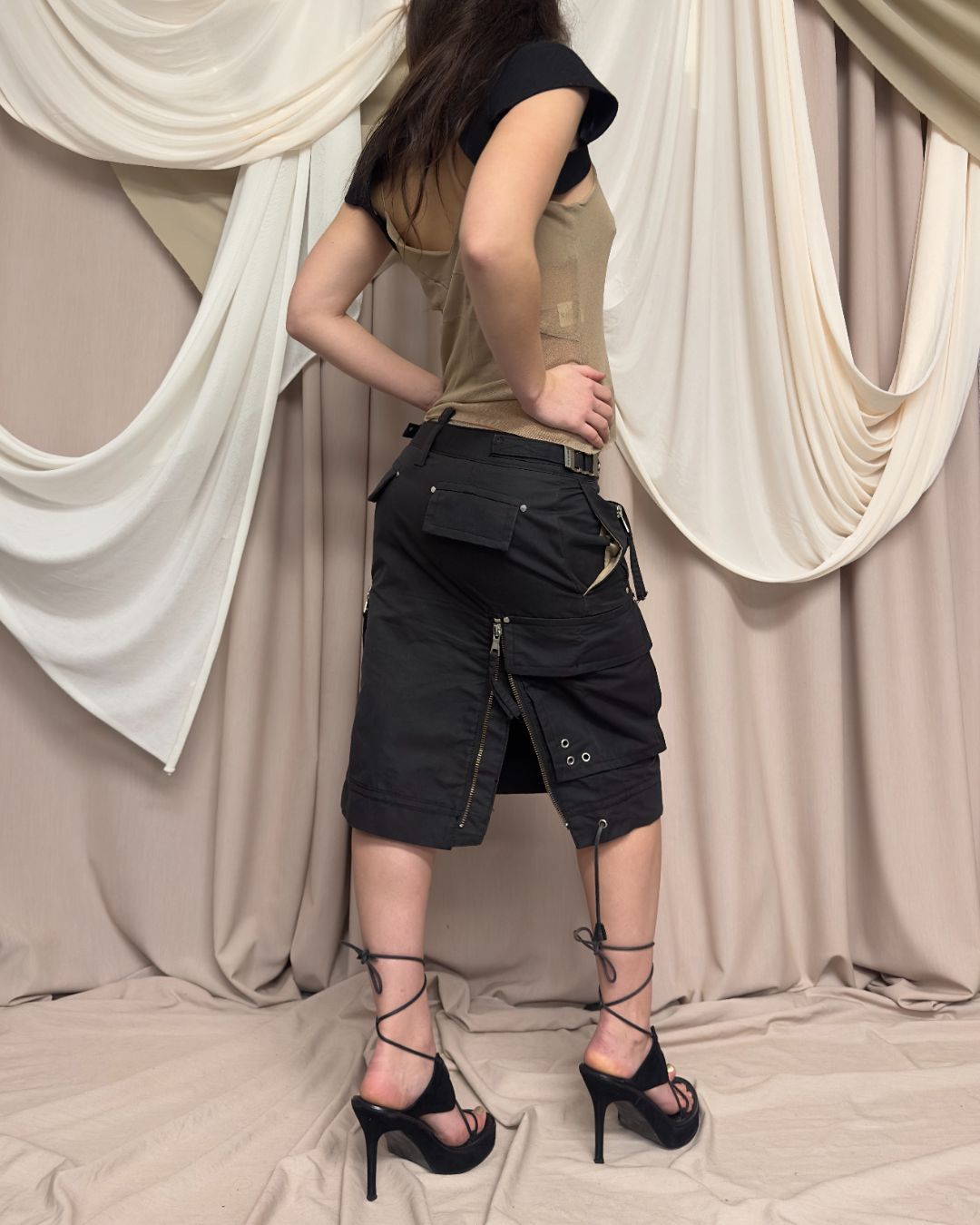 BLACK CARGO SKIRT by Dsquared2 by DSQUARED2 in size IT 44 from SKIRTS category