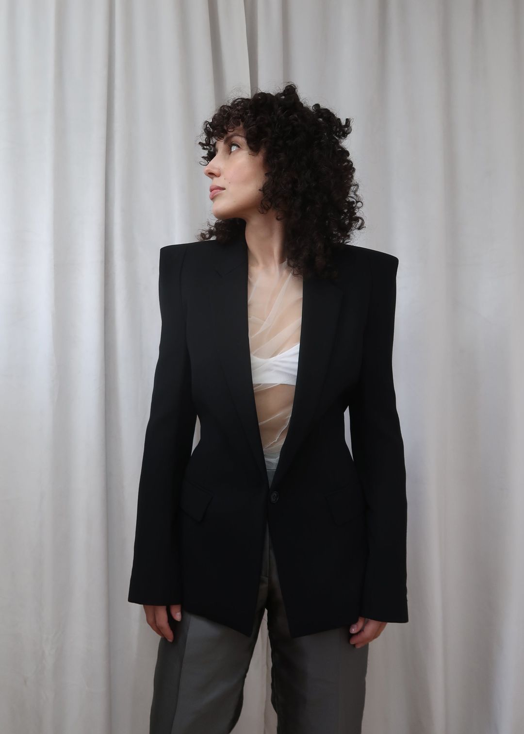 Maison Martin Margiela sculpted shoulder blazer, Fall 2007 by MAISON MARGIELA in size IT 40 from COATS & JACKETS category