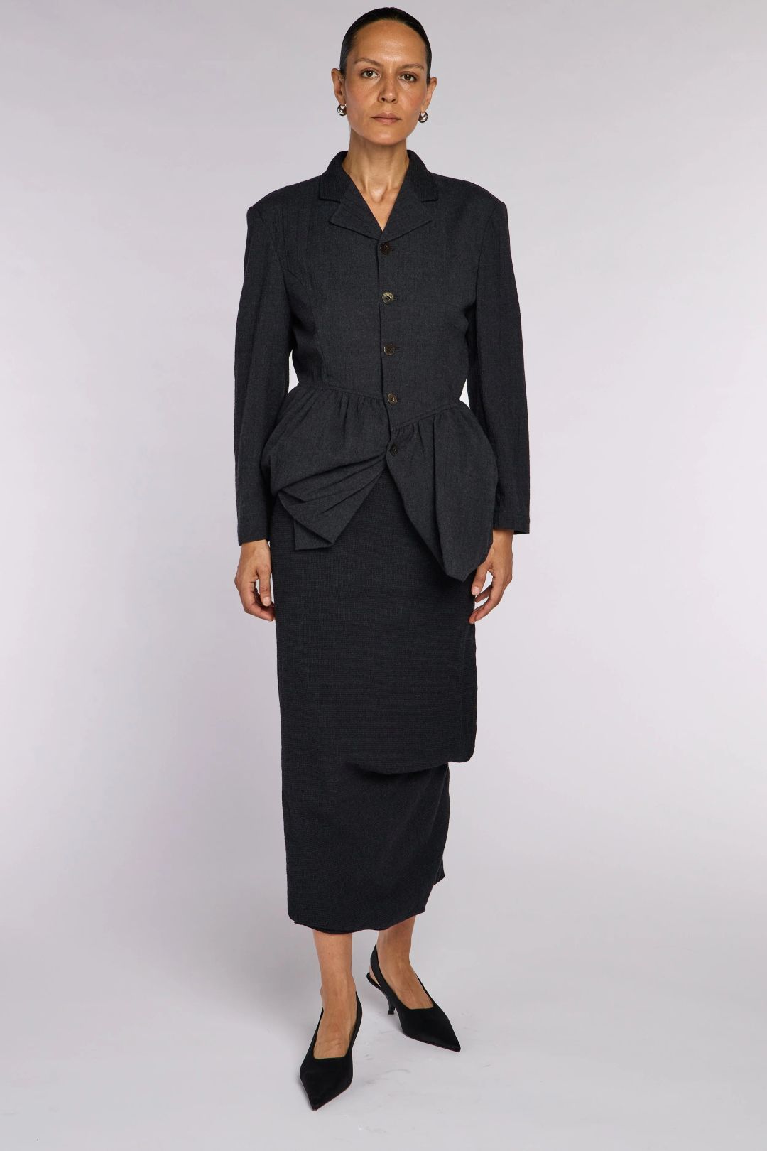 Comme des Garçons A/W 1986 Grey Wool Skirt Suit by COMME DES GARÇONS in size M from SKIRTS category