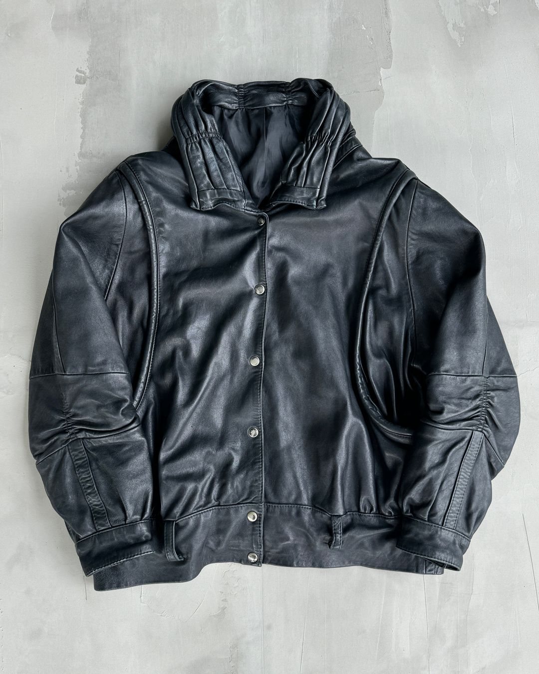 90'S VINTAGE BLACK LEATHER JACKET - XL by undefined in size XL from COATS & JACKETS category