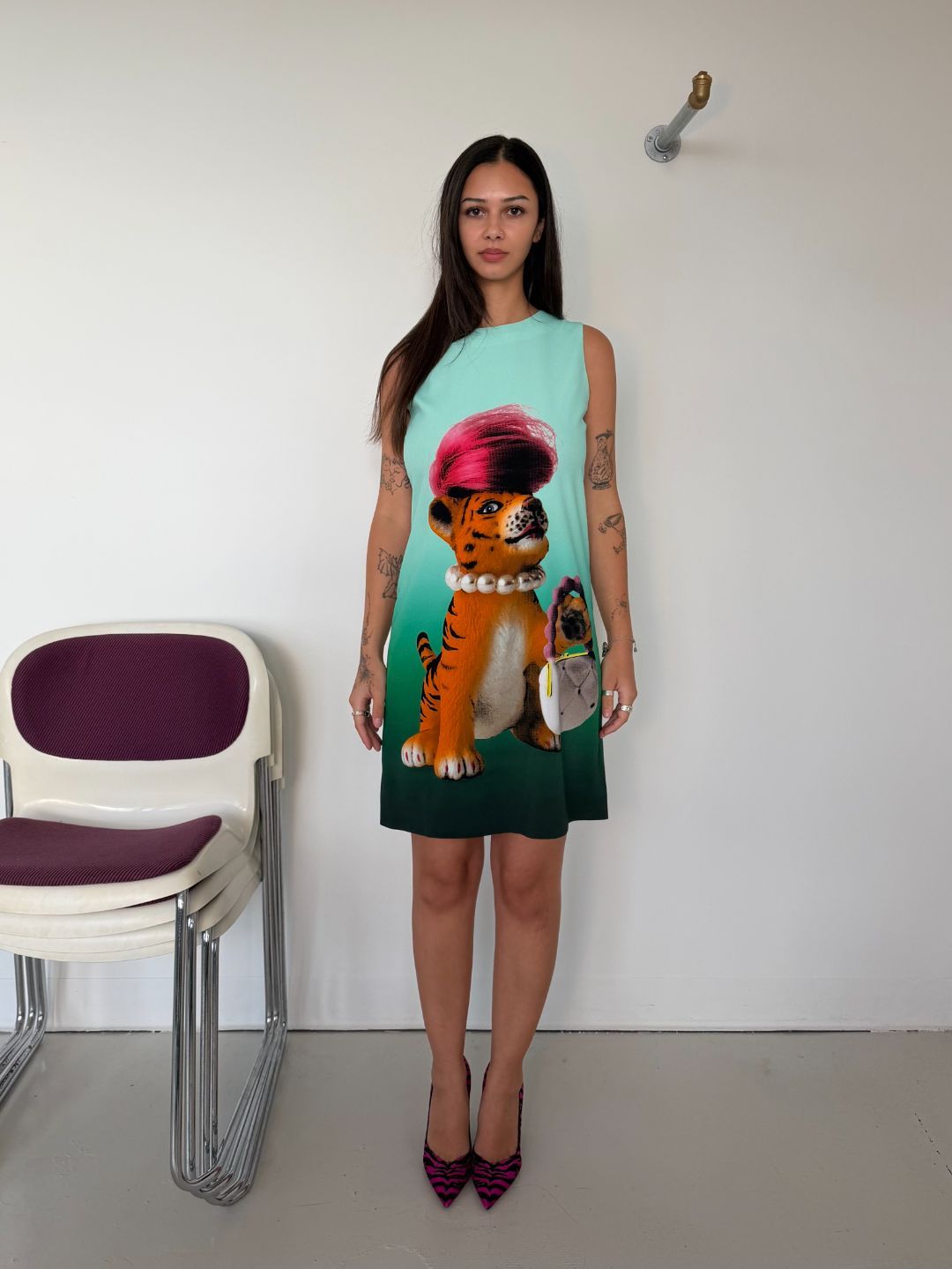 MOSCHINO CHEAP & CHIC TIGER PRINT DRESS by MOSCHINO in size IT 40 from DRESSES category