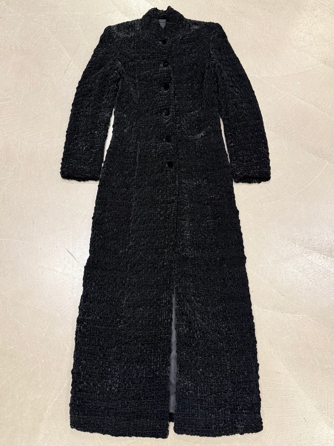 2000s Giorgio Armani astrakhan mandarin long coat by GIORGIO ARMANI in size M from COATS & JACKETS category