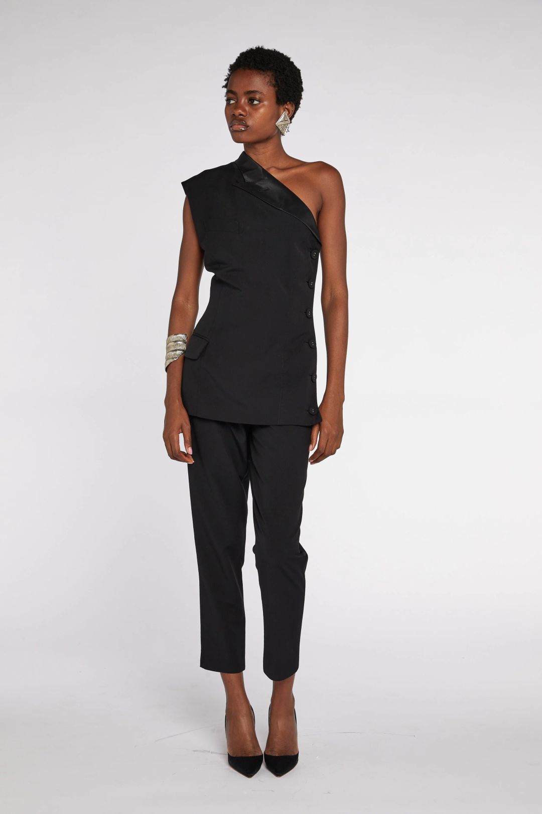 Jean Paul Gaultier Asymmetric Tuxedo Suit SS 1990 by JEAN PAUL GAULTIER in size FR 44 from SUITS category