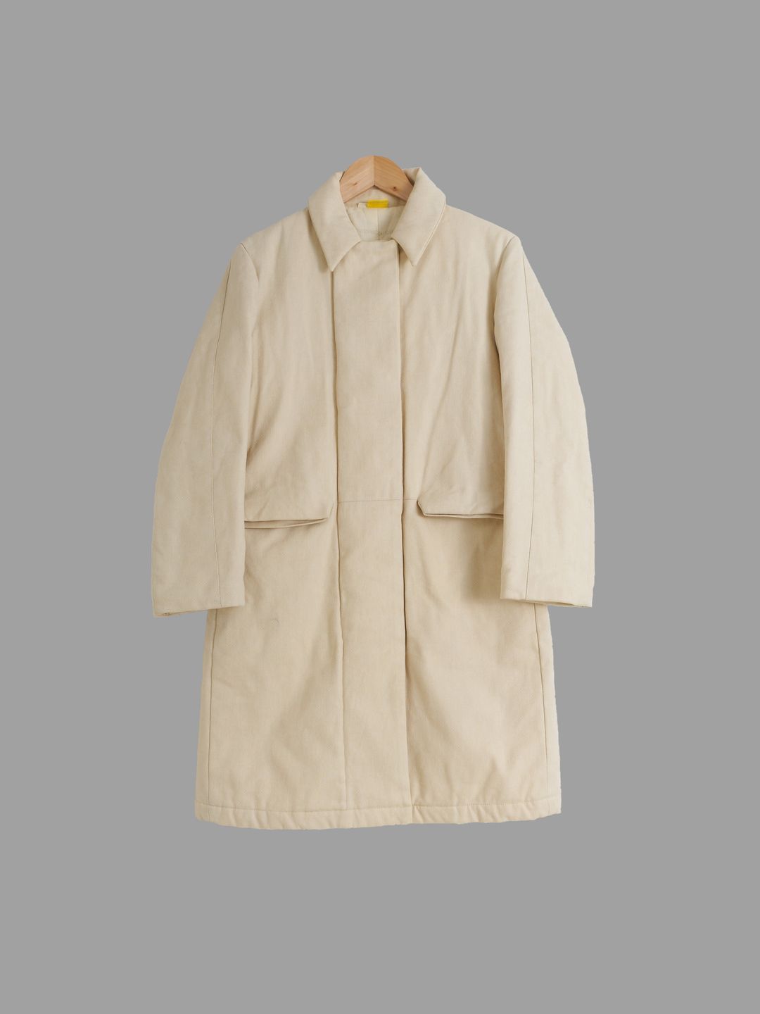 Mandarina Duck beige padded covered placket mackintosh coat - womens size 40 by Mandarina Duck in size IT 40 from COATS & JACKETS category